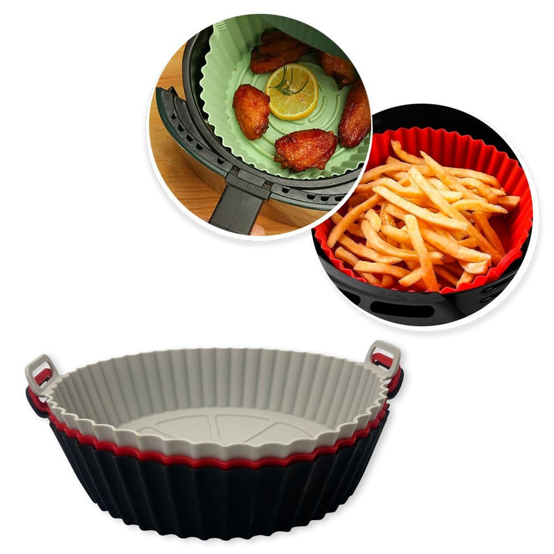 Forma Silicone com Alça  para  Air Fryer  e  Micro-ondas